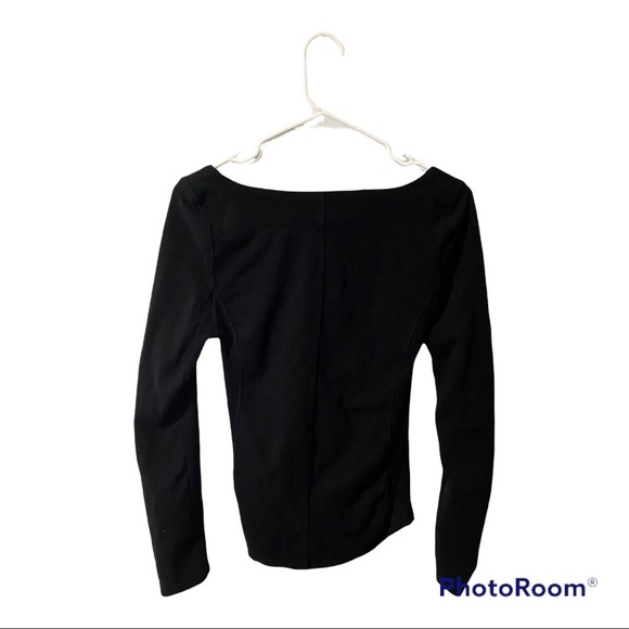 FREE PEOPLE Looking Back Lace-up Top In Black; size Small - Picture 9 of 9